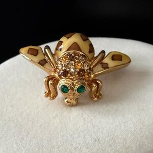 Vintage Joan Rivers “Joan of the Jungle” Crystal & Enamel Pin/Brooch